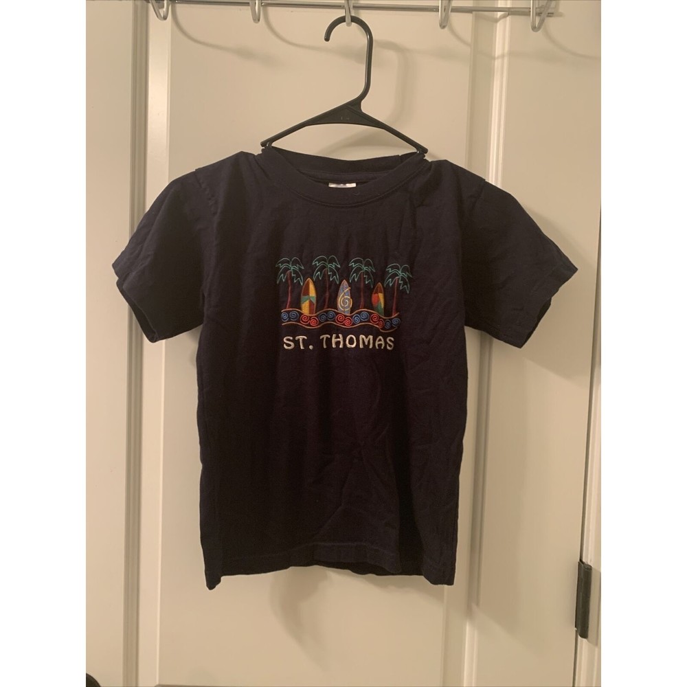 Island Tees Boys Short Sleeve T-Shirt St. Thomas Shirt Crew Neck Size 10/12